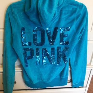 Victoria Secret Pink velour full zip hoodie